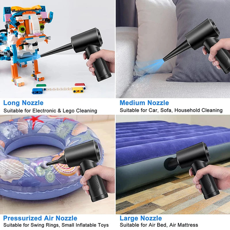 Cordless Air Duster, 5-in-1 High-Speed Blower