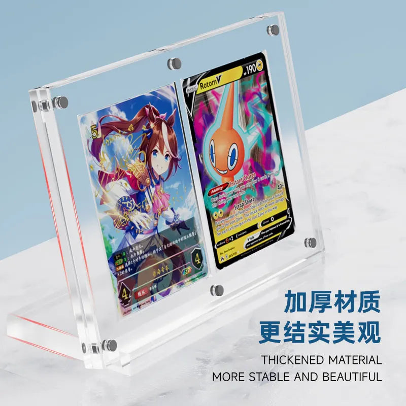Acrylic magnetic card display stand with base