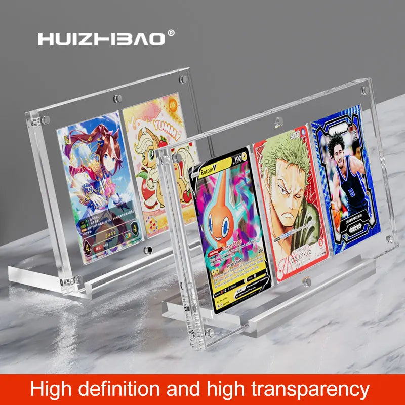 Acrylic magnetic card display stand with base