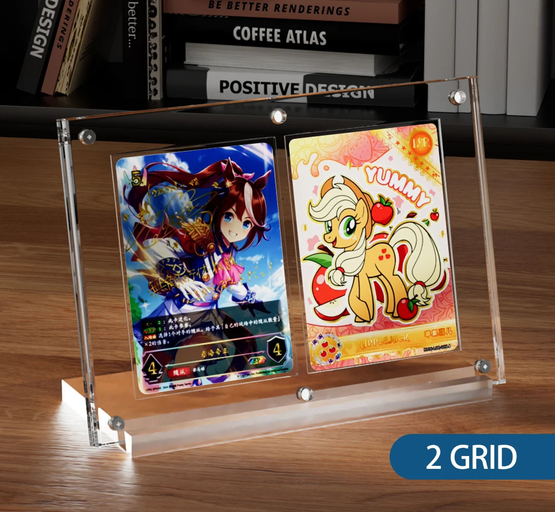Acrylic magnetic card display stand with base