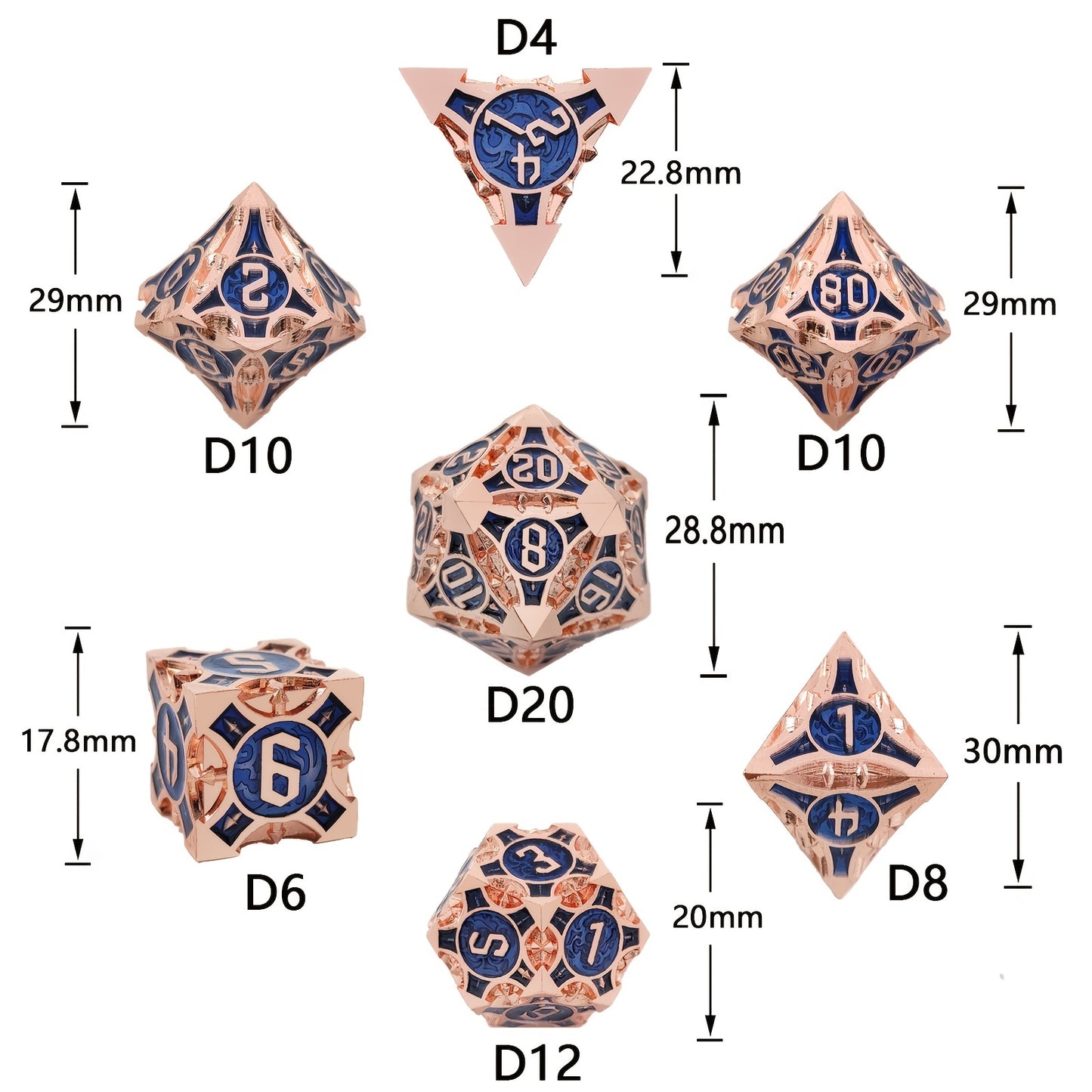 Metal Dice Set - 7 Dices