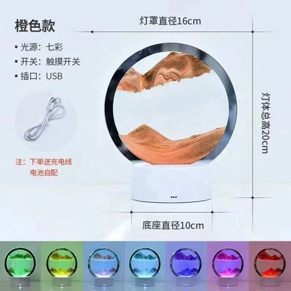 LED RGB Sandscape Lamp 3D Moving Sand Art