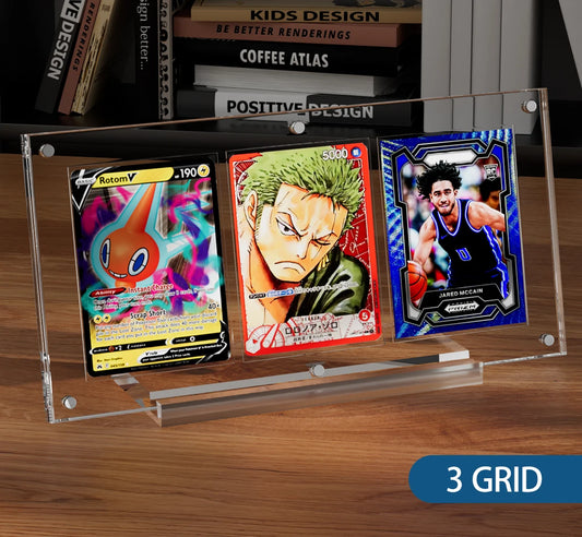Acrylic magnetic card display stand with base