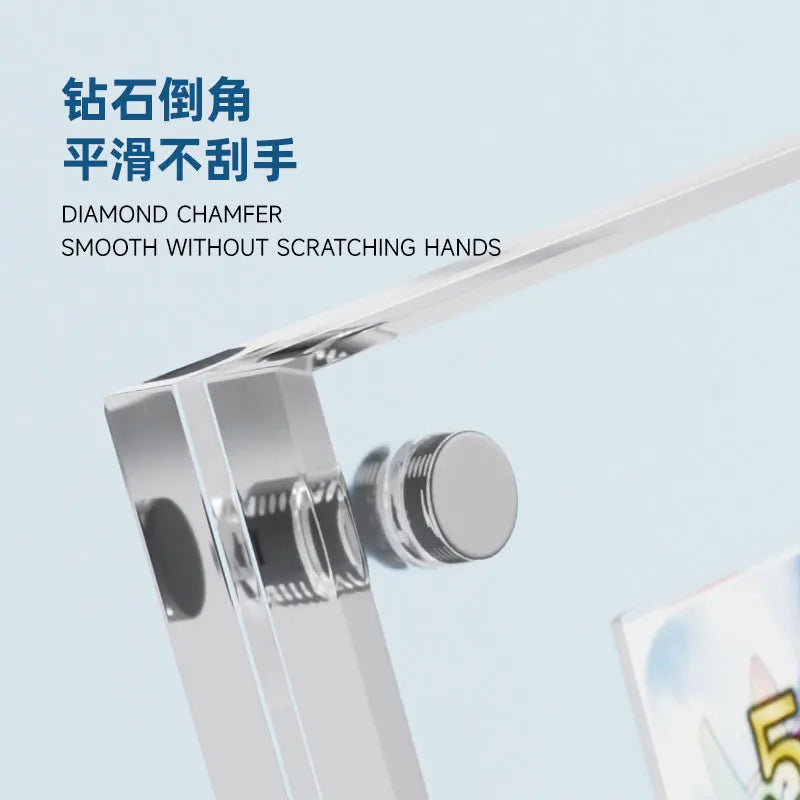 Acrylic magnetic card display stand with base