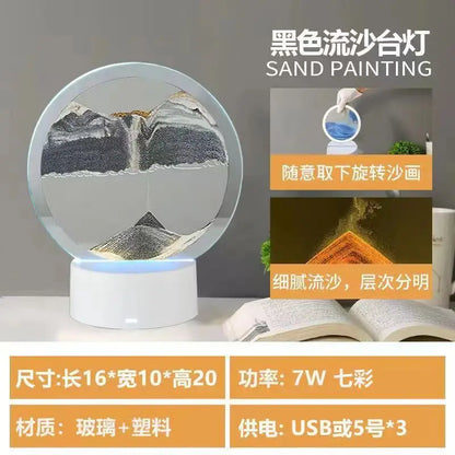 LED RGB Sandscape Lamp 3D Moving Sand Art