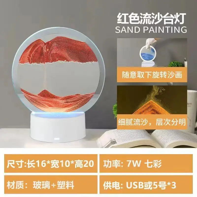 LED RGB Sandscape Lamp 3D Moving Sand Art