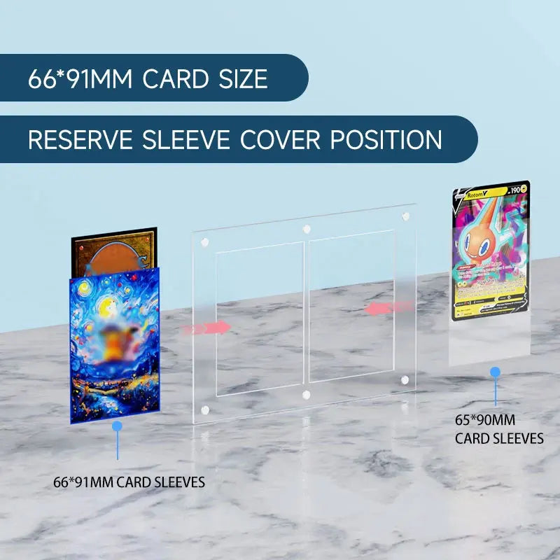 Acrylic magnetic card display stand with base