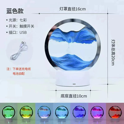 LED RGB Sandscape Lamp 3D Moving Sand Art