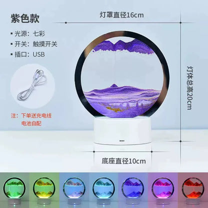 LED RGB Sandscape Lamp 3D Moving Sand Art