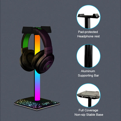 USB LED Lights Gaming Headset Stand RGBIC