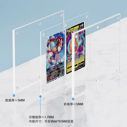 Acrylic magnetic card display stand with base