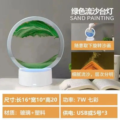 LED RGB Sandscape Lamp 3D Moving Sand Art