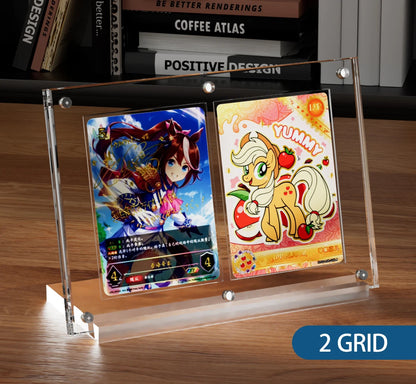 Acrylic magnetic card display stand with base