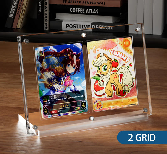 Acrylic magnetic card display stand with base