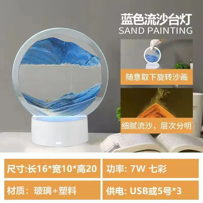 LED RGB Sandscape Lamp 3D Moving Sand Art
