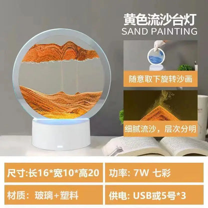 LED RGB Sandscape Lamp 3D Moving Sand Art