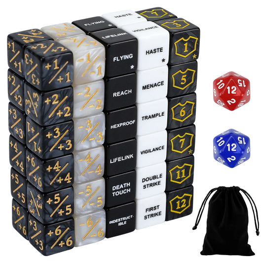 62PCS MTG Life Counter Dice Set for Magic The Gathering MTG